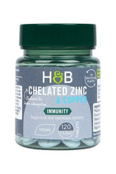 Holland & Barrett - Chelated Zinc & Copper, 15mg - 120 tablets - Nutri.se